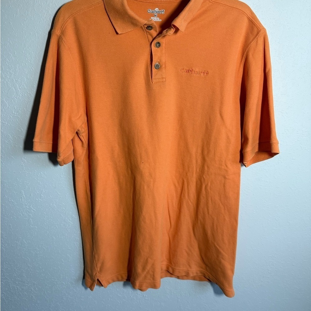 Men’s M Orange Carhartt Short Sleeve Workwear Polo